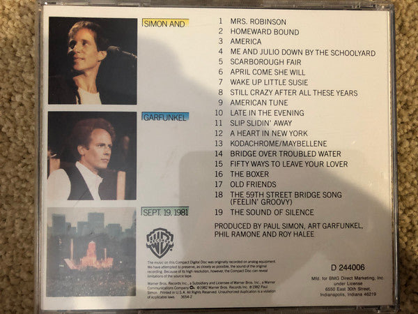 Simon And Garfunkel* : The Concert In Central Park (CD, Album, Club, RE)