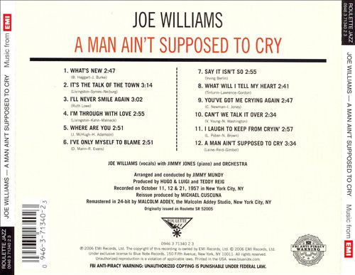 Joe Williams : A Man Ain't Supposed To Cry (CD, Album, RE, RM)