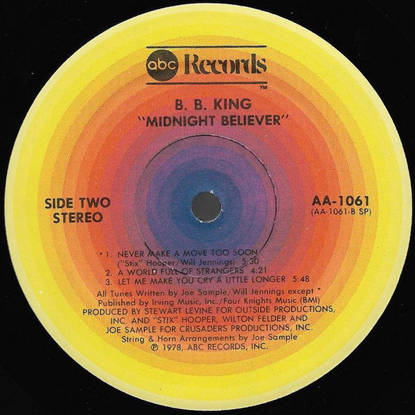 B.B. King : Midnight Believer (LP, Album, Spe)