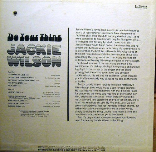 Jackie Wilson : Do Your Thing (LP, Album)