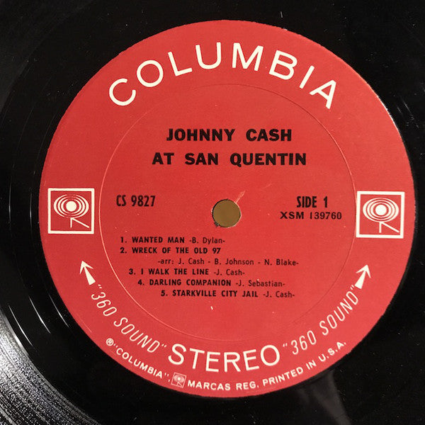 Johnny Cash : Johnny Cash At San Quentin (LP, Album, Pit)