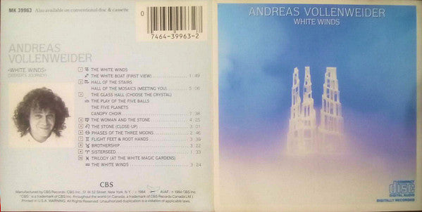 Andreas Vollenweider : White Winds (Seeker's Journey) (CD, Album, RE)