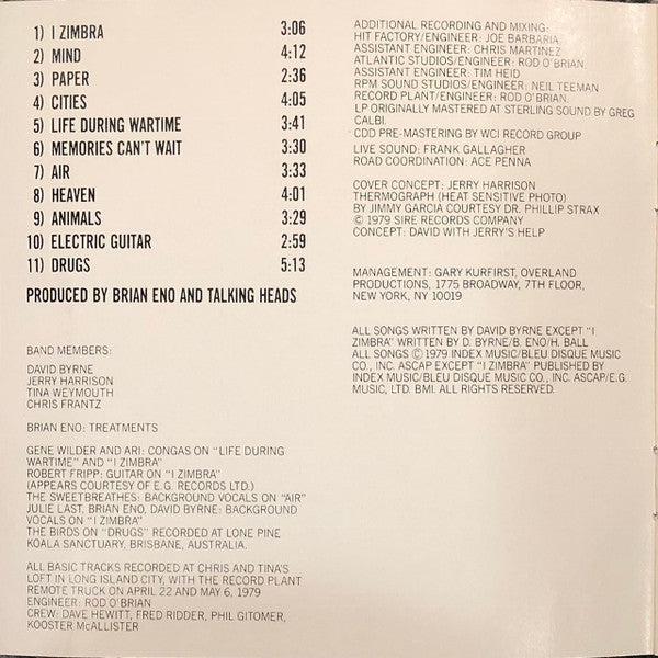 Talking Heads : Fear Of Music (CD, Album, RE, RP, WEA)