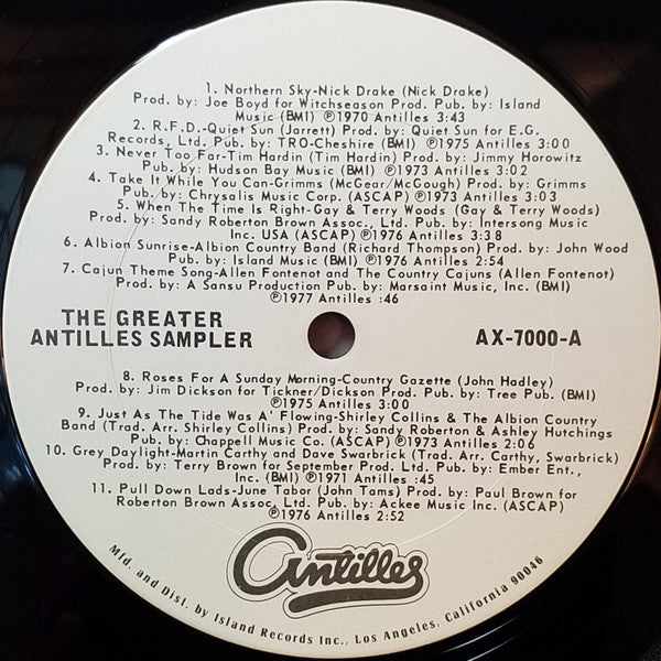 Various : The Greater Antilles Sampler (LP, Smplr, Ter)