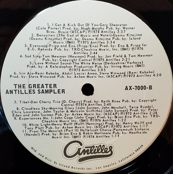 Various : The Greater Antilles Sampler (LP, Smplr, Ter)