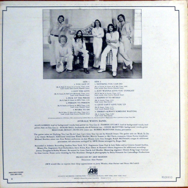 Average White Band : AWB (LP, Album, Club, RCA)