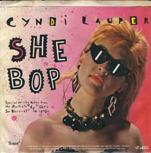 Cyndi Lauper : She Bop (7", Single, Styrene, Car)