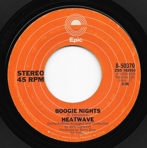 Heatwave : Boogie Nights (7", Styrene, Ter)