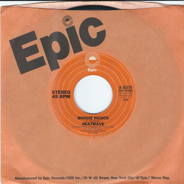 Heatwave : Boogie Nights (7", Styrene, Ter)