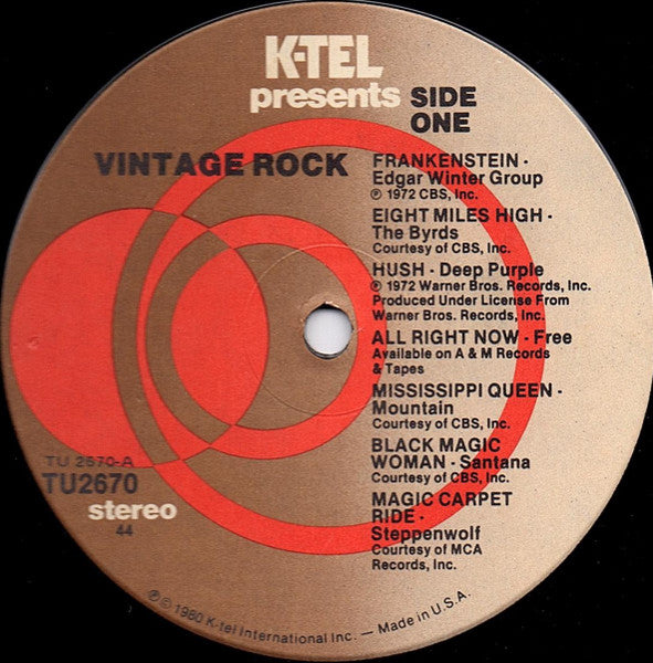 Various : Vintage Rock (LP, Comp, 44 )