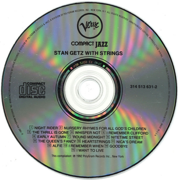 Stan Getz : Stan Getz With Strings (CD, Comp)