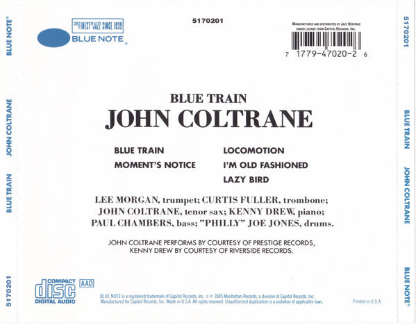 John Coltrane : Blue Train (CD, Album, RE)