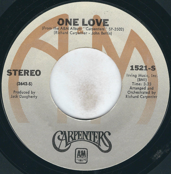 Carpenters : I Won't Last A Day Without You (7", Single, Styrene, Ter)