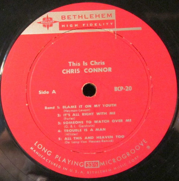 Chris Connor : This Is Chris (LP, Album, Mono)