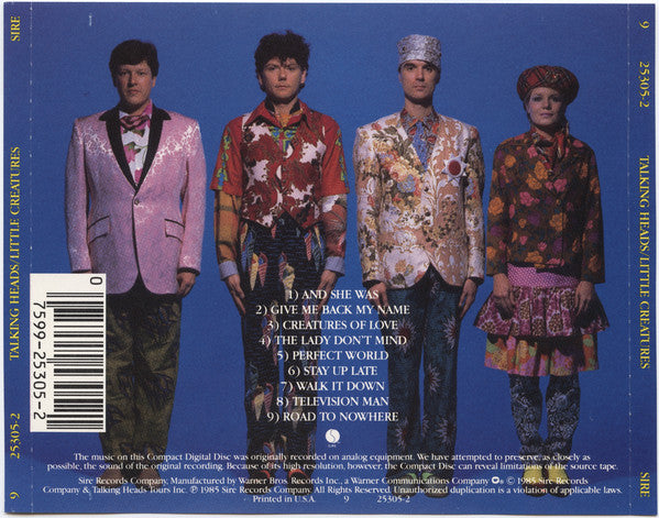 Talking Heads : Little Creatures (CD, Album, Tar)