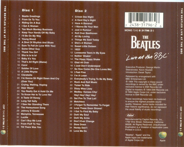 The Beatles : Live At The BBC (2xCD, Comp, Mono, RE, EMI)