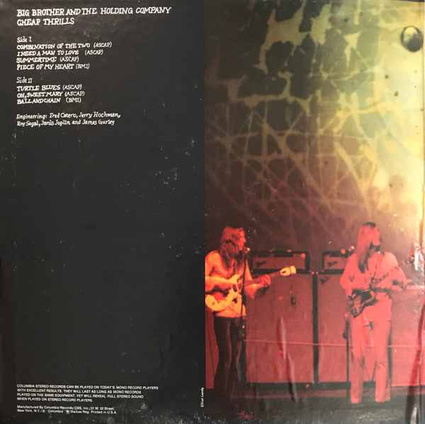 Big Brother & The Holding Company : Cheap Thrills (LP, Album, RE, Gat)