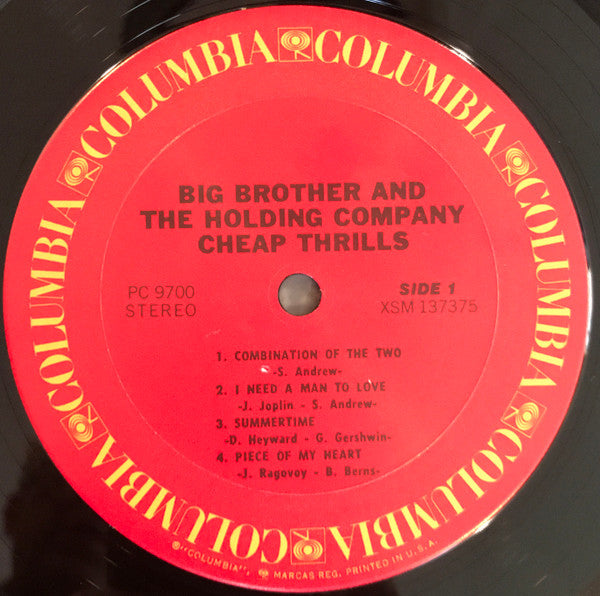 Big Brother & The Holding Company : Cheap Thrills (LP, Album, RE, Gat)