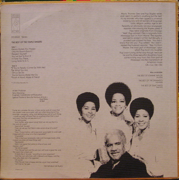 The Staple Singers : The Best Of The Staple Singers (LP, Comp)