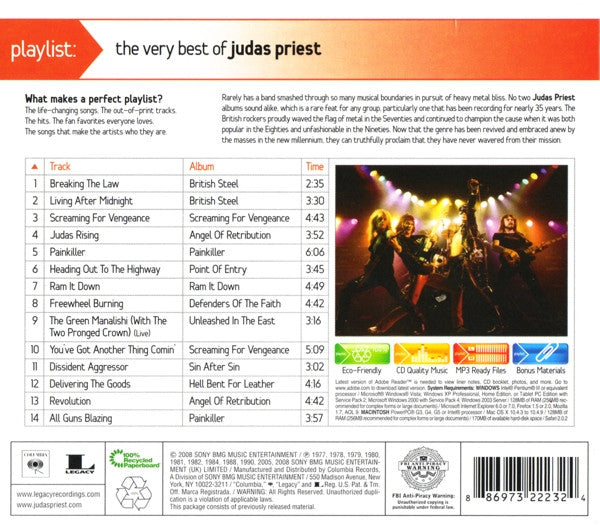 Judas Priest : Playlist: The Very Best Of Judas Priest (CD, Comp, Enh, RM)