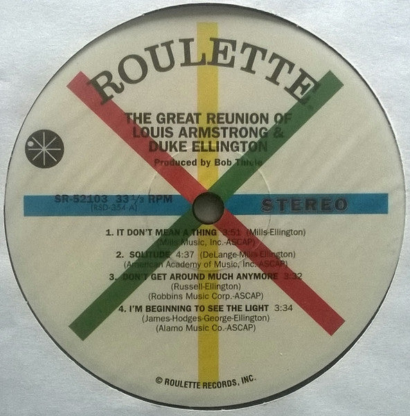 Louis Armstrong & Duke Ellington : The Great Reunion (LP, Album, RE, RM, 180)