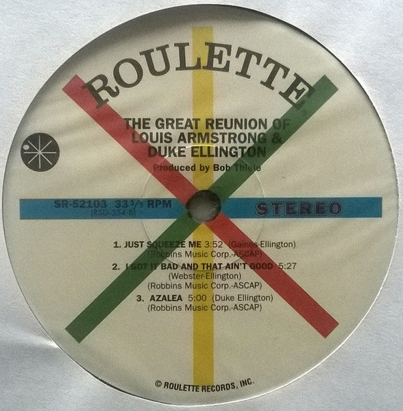 Louis Armstrong & Duke Ellington : The Great Reunion (LP, Album, RE, RM, 180)