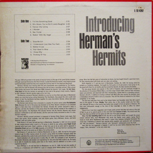 Herman's Hermits : Introducing Herman's Hermits (LP, Album, Mono, 3rd)
