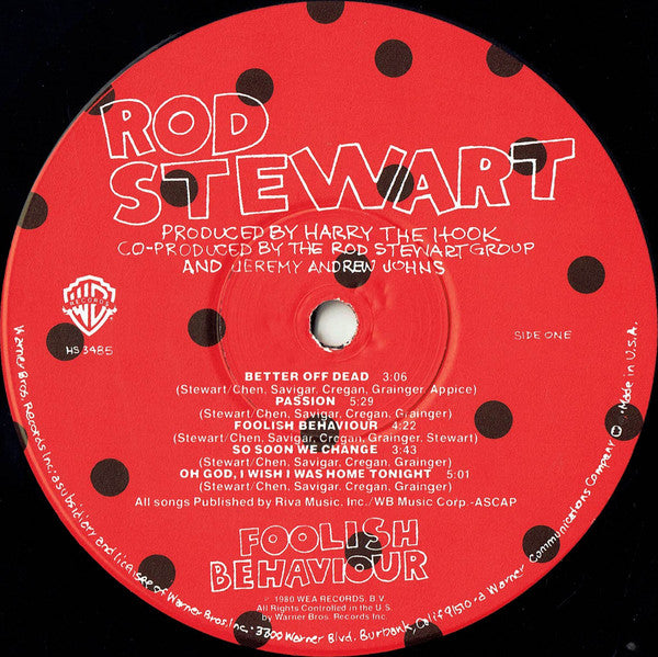 Rod Stewart : Foolish Behaviour (LP, Album, Win)