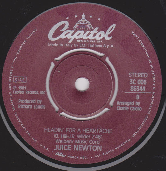 Juice Newton : Angel Of The Morning (7", Single)