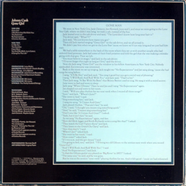 Johnny Cash : Gone Girl (LP, Album)
