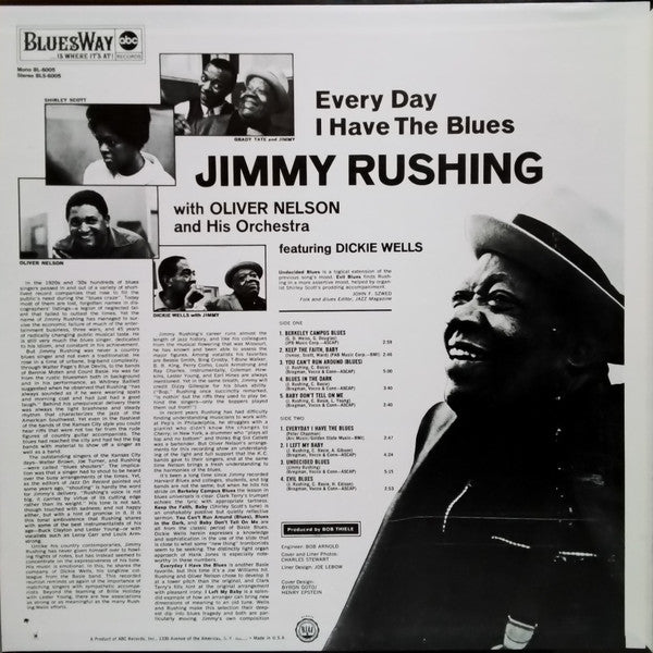 Jimmy Rushing With Oliver Nelson And His Orchestra : Every Day I Have The Blues (LP, Album, RE)