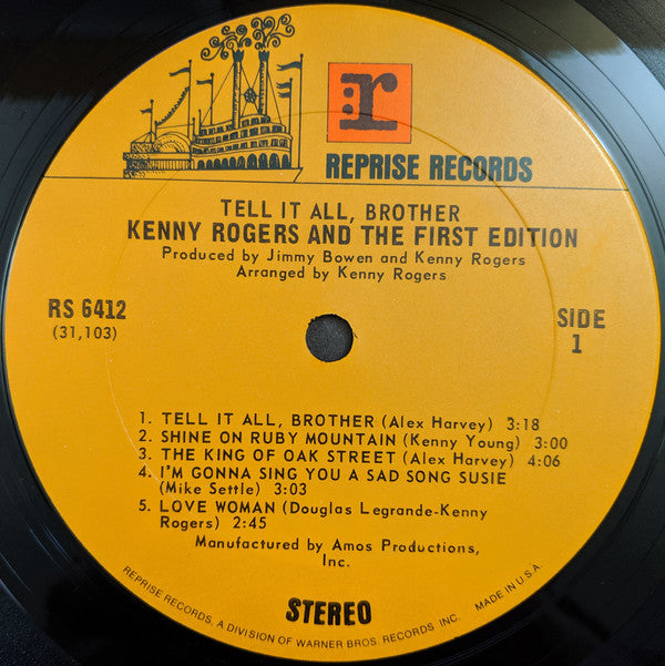 Kenny Rogers And The First Edition* : Tell It All, Brother (LP, Album, Ter)