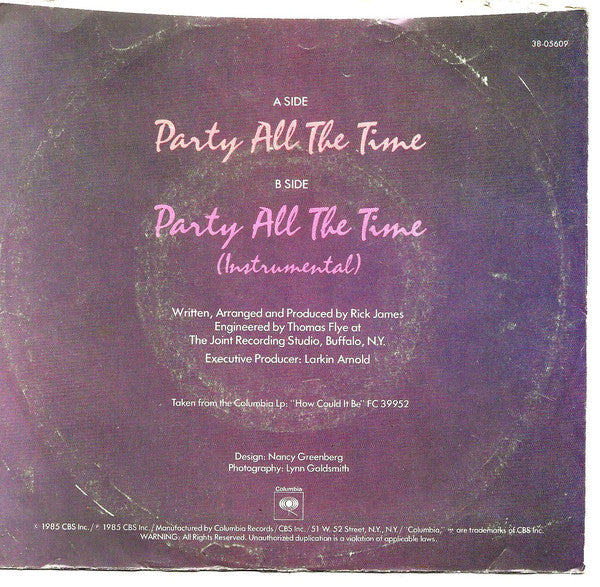 Eddie Murphy : Party All The Time  (7", Single, Styrene, Pit)