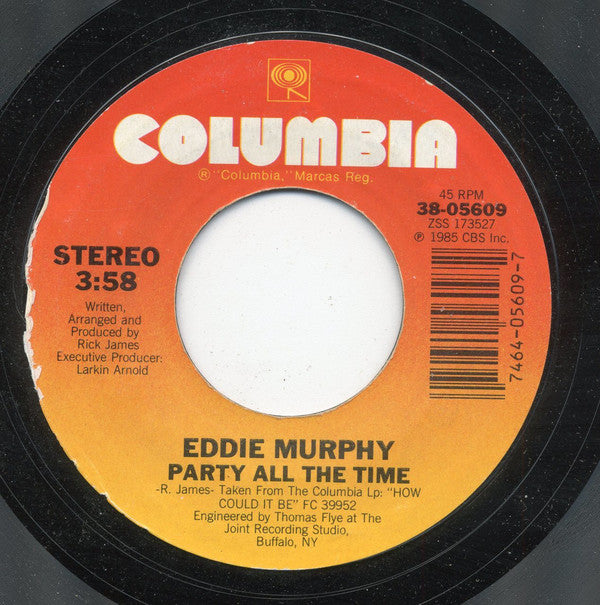 Eddie Murphy : Party All The Time  (7", Single, Styrene, Pit)
