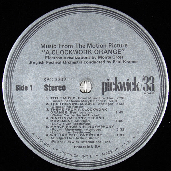Monte Cross / English Festival Orchestra : Music From The Movie A Clockwork Orange (LP, Album)
