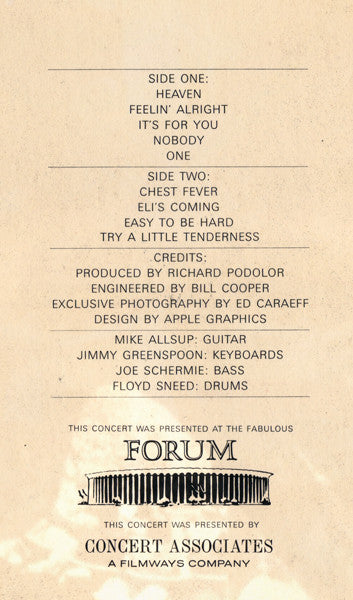 Three Dog Night : Captured Live At The Forum (LP, Album, Gat)