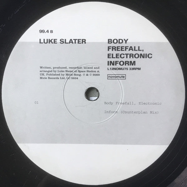 Luke Slater : Body Freefall, Electronic Inform #2 (12", EP, Ltd, Smplr, EMI)