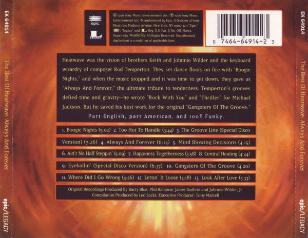 Heatwave : The Best Of Heatwave: Always And Forever (CD, Comp)