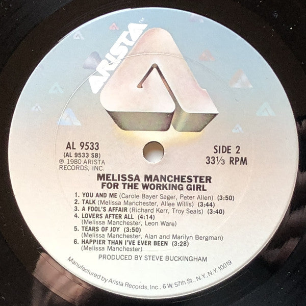 Melissa Manchester : For The Working Girl (LP, Album, Mon)
