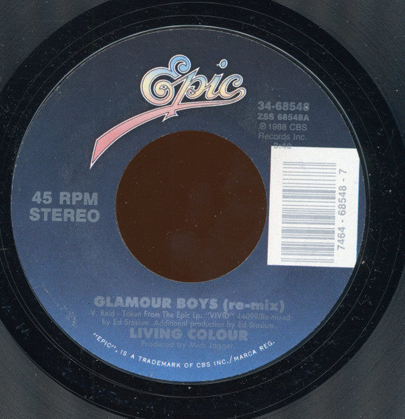 Living Colour : Glamour Boys (Re-mix) (7", Styrene, Car)