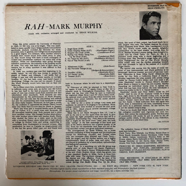 Mark Murphy : Rah (LP, Album, RE)
