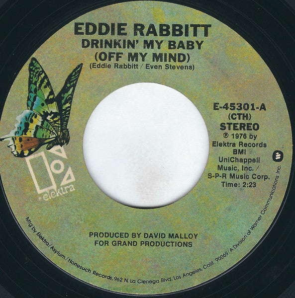 Eddie Rabbitt : Drinkin' My Baby (Off My Mind) / When I Was Young (7", Single, Styrene, Ter)