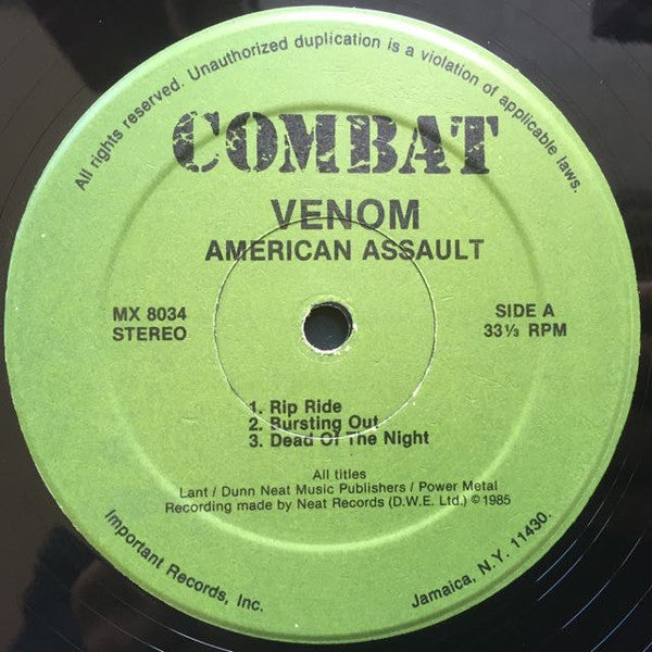 Venom (8) : American Assault (12", EP, Gre)