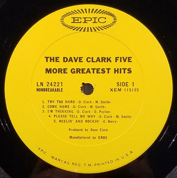 The Dave Clark Five : More Greatest Hits (LP, Comp, Mono, Pit)