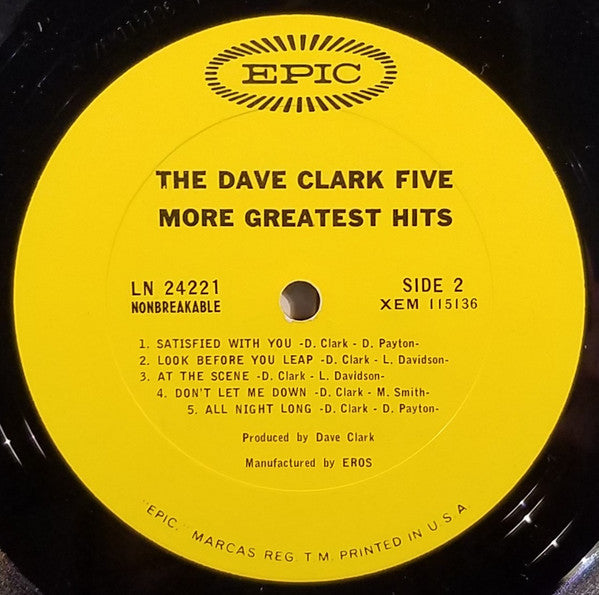 The Dave Clark Five : More Greatest Hits (LP, Comp, Mono, Pit)