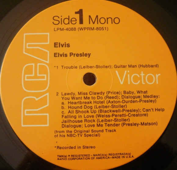 Elvis Presley : Elvis (TV Special) (LP, Album, Mono, RP)