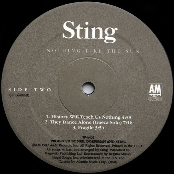 Sting : ...Nothing Like The Sun (2xLP, Album, Ele)