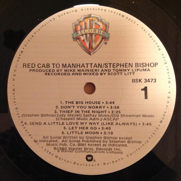 Stephen Bishop : Red Cab To Manhattan (LP, Album, Jac)