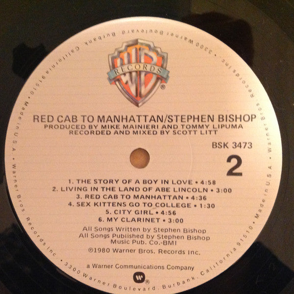 Stephen Bishop : Red Cab To Manhattan (LP, Album, Jac)