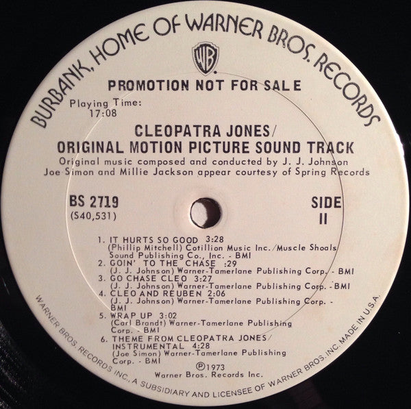 Joe Simon And Millie Jackson : Cleopatra Jones (Original Soundtrack From The Motion Picture) (LP, Album, Promo)